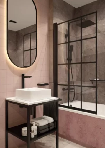 Zuhanyszett, Deante Therm termosztatikus kádtöltő csapteleppel,fekete NAC_N1HT