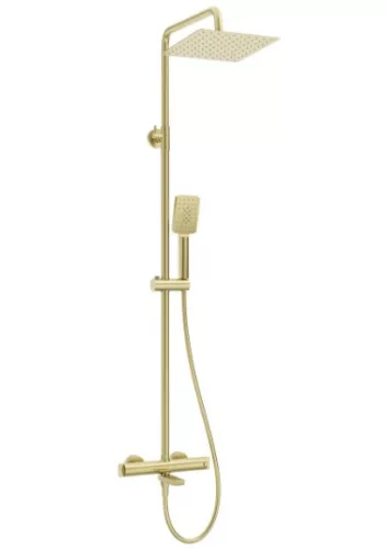 Zuhanyszett, Deante Therm termosztatikus kádtöltő csapteleppel, szálcsiszolt arany NAC_R1HT