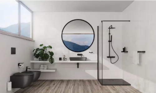 Zuhanyszett, Deante Arnika zuhanyszett zuhany csapteleppel, fekete NAC_N1QK