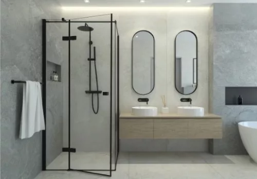 Zuhanyszett, Deante Arnika zuhanyszett zuhany csapteleppel, fekete NAC_N1QK