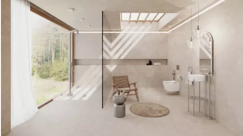 Zuhanyszett, Deante Silia szabadonálló zuhanyoszlop, szálcsiszolt acél NQS_F4GM