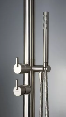 Zuhanyszett, Deante Silia szabadonálló zuhanyoszlop, szálcsiszolt acél NQS_F4GM