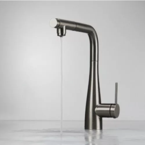 Mosogató csaptelep, Deante Eridan vízszűrő csatlakozóval,titanium BRE_D75M