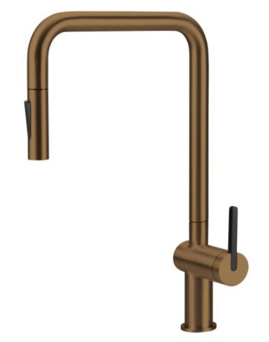 Mosogató csaptelep, Deante Momi mosogató csaptelep kihúzható kifolyó,szálcsiszolt bronz BKM_C73N