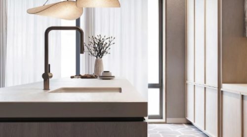 Mosogató csaptelep, Deante Momi mosogató csaptelep kihúzható kifolyó,szálcsiszolt bronz BKM_C73N