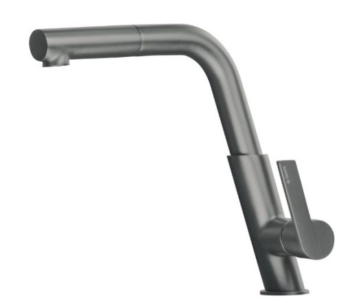 Mosogató csaptelep, Deante Silia kihúzható kifolyóval, titanium BQS_D73M