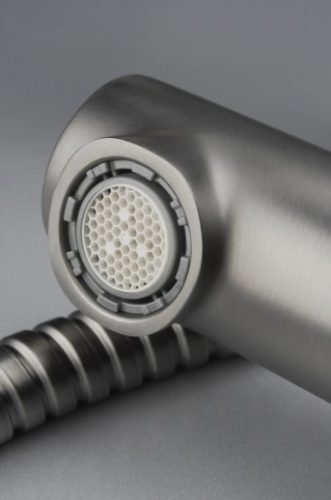 Mosogató csaptelep, Deante Silia kihúzható kifolyóval, titanium BQS_D73M