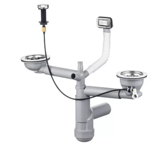 Mosogató szifon, Deante Space-Saver Lux gránit mosogatókhoz, 1,5-2 medencés, Space-Saver ZXY_9912