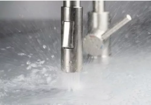 Mosogató csaptelep, Deante Luno rugalmas kifolyó,2 áramlási típus,bézs,szálcsiszolt acél BOC_5740