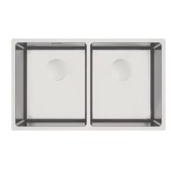   Mosogatótálca, Deante Egeria 2 medencés, acél mosogató, függesztett, szálcsiszolt acél ZPE_020A