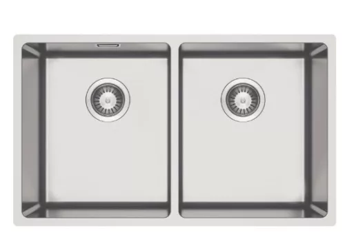 Mosogatótálca, Deante Egeria 2 medencés, acél mosogató, függesztett, szálcsiszolt acél ZPE_020A
