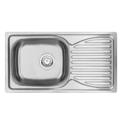   Mosogatótálca, Deante Doppio 1 medencés csepegtetővel, acél mosogató, szatén ZEN_0113