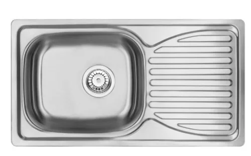 Mosogatótálca, Deante Doppio 1 medencés csepegtetővel, acél mosogató, szatén ZEN_0113