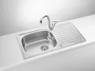 Mosogatótálca, Deante Doppio 1 medencés csepegtetővel, acél mosogató, szatén ZEN_0113