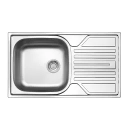   Mosogatótálca, Deante Legato 1 medencés csepegtetővel, acél mosogató, szatén ZEL_0113