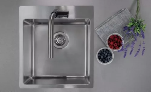 Mosogatótálca, Deante Olfato 1 medencés, acél mosogató, szálcsiszolt acél ZPO_010A