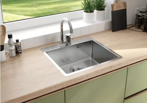 Mosogatótálca, Deante Olfato 1 medencés, acél mosogató, szálcsiszolt acél ZPO_010B