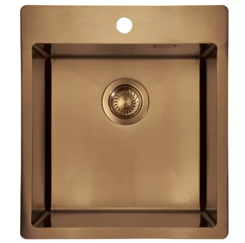 Mosogatótálca, Deante Olfato Precious 1 medencés, acél mosogató, szálcsiszolt bronz ZPO_C10A