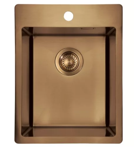 Mosogatótálca, Deante Olfato Precious 1 medencés, acél mosogató, szálcsiszolt bronz ZPO_C10E