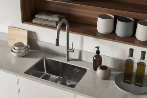 Mosogatótálca, Deante Olfato Precious 1 medencés, acél mosogató, titanium ZPO_D10B