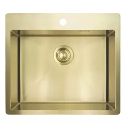   Mosogatótálca, Deante Olfato Precious 1 medencés, acél mosogató,szálcsiszolt arany ZPO_R10B