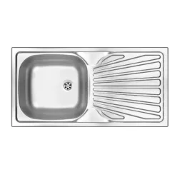   Mosogatótálca, Deante Techno 1 medencés csepegtetővel, acél mosogató, szatén ZMU_011B