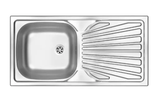 Mosogatótálca, Deante Techno 1 medencés csepegtetővel, acél mosogató, szatén ZMU_011B