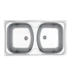   Mosogatótálca, Deante Techno 2 medencés csepegtetővel, acél mosogató, dekor ZMU_3200