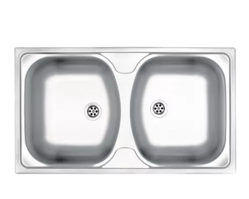 Mosogatótálca, Deante Techno 2 medencés csepegtetővel, acél mosogató, dekor ZMU_3200