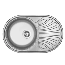  Mosogatótálca, Deante Twist 1 medencés csepegtetővel, acél mosogató, szatén ZEU_011B