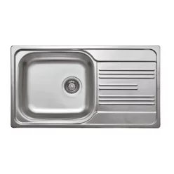   Mosogatótálca, Deante Xylo 1 medencés csepegtetővel, acél mosogató, szatén ZEX_0113