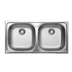  Mosogatótálca, Deante Xylo 2 medencés, acél mosogató, szatén ZEX_0203
