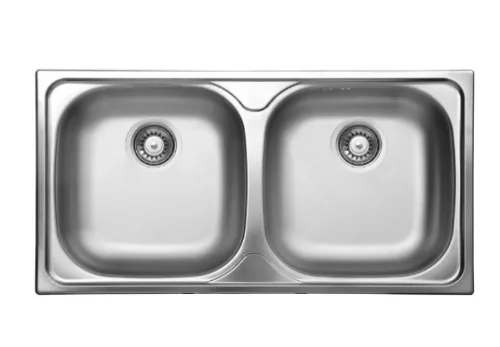 Mosogatótálca, Deante Xylo 2 medencés, acél mosogató, szatén ZEX_0203