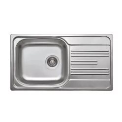   Mosogatótálca, Deante Xylo 1 medencés csepegtetővel, acél mosogató, dekor ZEX_3113