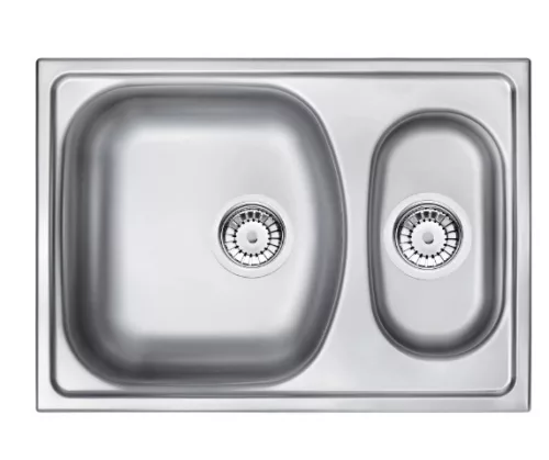 Mosogatótálca, Deante Xylo 1,5 medencés, acél mosogató, dekor ZEX_3503