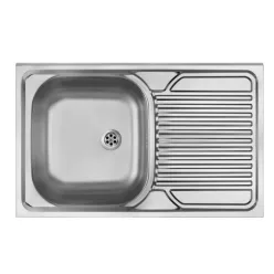   Mosogatótálca, Deante Tango 1 medencés csepegtetővel jobb oldalon, acél mosogató, szatén ZM5_011P