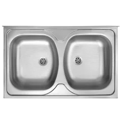   Mosogatótálca, Deante Tango 2 medencés, acél mosogató, szatén ZM5_020N