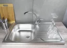 Mosogatótálca, Deante Tango 1 medencés csepegtetővel, acél mosogató, dekor ZM5_3110