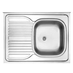   Mosogatótálca, Deante Tango 1 medencés csepegtetővel bal oldalon, acél mosogató, szatén ZM6_011L