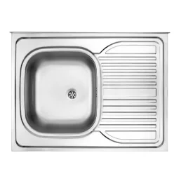   Mosogatótálca, Deante Tango 1 medencés csepegtetővel jobb oldalon, acél mosogató, szatén ZM6_011P