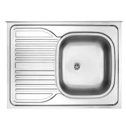   Mosogatótálca, Deante Tango 1 medencés csepegtetővel bal oldalon, acél mosogató, dekor ZM6_311L