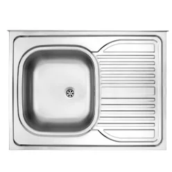   Mosogatótálca, Deante Tango 1 medencés csepegtetővel jobb oldalon, acél mosogató, dekor ZM6_311P