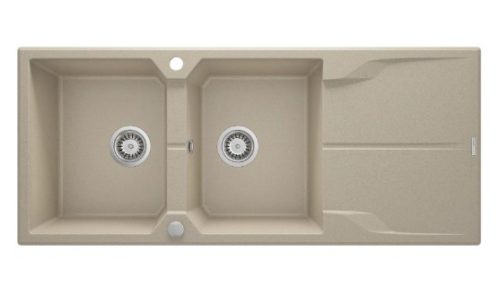 Mosogatótálca, Deante Andante 2 medencés csepegtetővel gránit mosogató, homok ZQN_7213