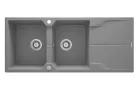 Mosogatótálca, Deante Andante 2 medencés csepegtetővel gránit mosogató, metálszürke ZQN_S213