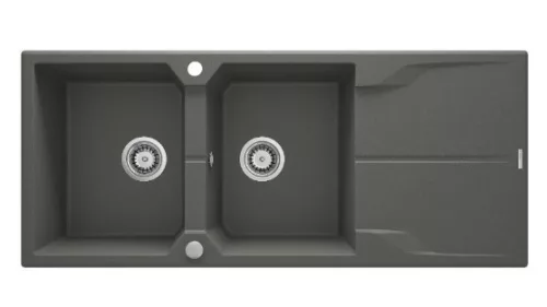 Mosogatótálca, Deante Andante 2 medencés csepegtetővel gránit mosogató, antracit metál ZQN_T213