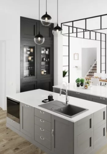 Mosogatótálca, Deante Andante Flush 1 medencés csepegtetővel, alabástrom ZQN_A11F