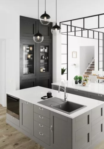 Mosogatótálca, Deante Andante Flush 1 medencés csepegtetővel, fekete ZQN_N11F