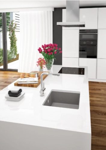 Mosogatótálca, Deante Corda 1 medencés, gránit mosogató, metálszürke ZQA_S10A