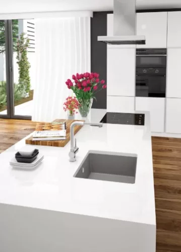 Mosogatótálca, Deante Corda 1 medencés, gránit mosogató, metálszürke ZQA_S10B