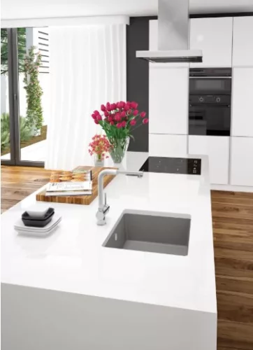 Mosogatótálca, Deante Corda 1 medencés, gránit mosogató, metálszürke ZQA_S10D